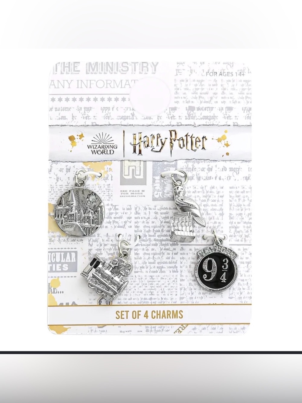Harry Potter Wizarding World Silver 4-Pack Charm Set